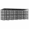 vidaXL Outdoor Dog Kennel with Roof Steel 11,06 m&sup2;