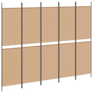 vidaXL 5-Panel Room Divider Beige 250 x 200 cm Fabric