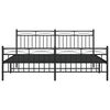 vidaXL Metal Bed Frame without Mattress with Footboard Black 180x200cm