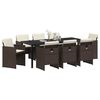 vidaXL Garden Dining Set 9 pcs Brown Poly Rattan