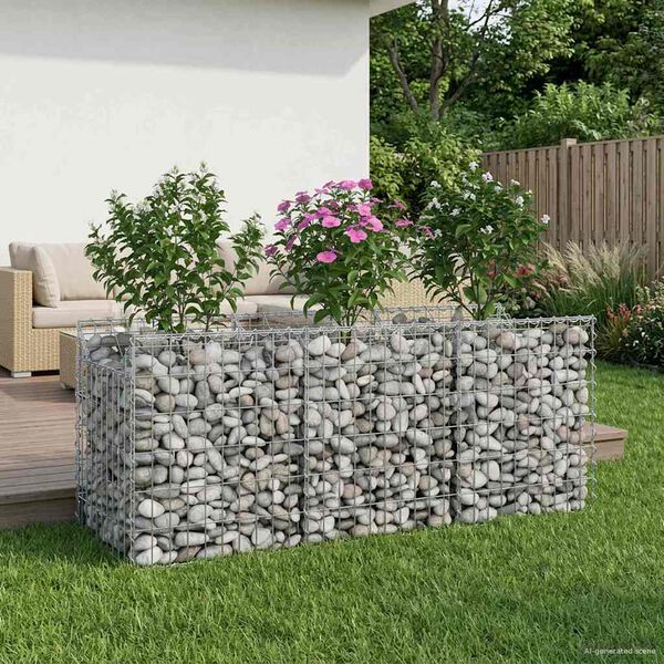 vidaXL Gabion Raised Bed Silver 150 x 50 x 60 cm Galvanised Steel