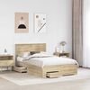 vidaXL Bed Frame with Drawer Sonoma Oak 120 x 200 cm Engineered Wood
