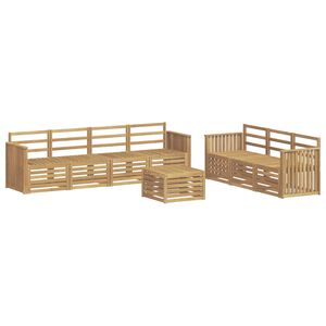vidaXL Outdoor Sofa Set 8 pcs White Solid Acacia Wood