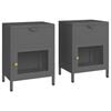 vidaXL Nightstands 2 pcs Anthracite 40x30x54,5 cm Steel and Glass