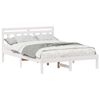 vidaXL Bed Frame White 135 x 190 cm Solid Pine Wood