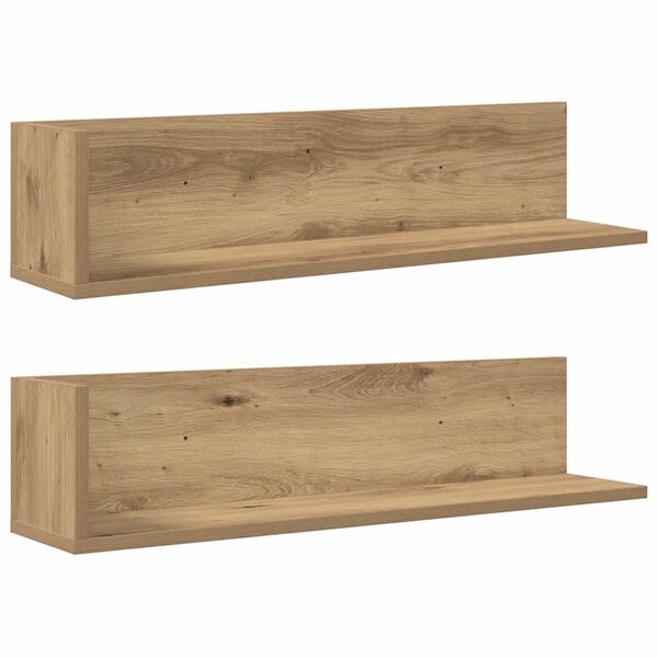 vidaXL Wall Shelves 2 pcs Artisan Oak 75x16.5x16.5 cm Engineered Wood