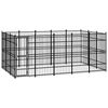 vidaXL Dog Kennel | Black | Powder-coated steel | 13.82 m&sup2; | Durable
