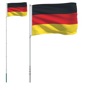vidaXL Germany Flag and Pole 5,5 m Aluminium