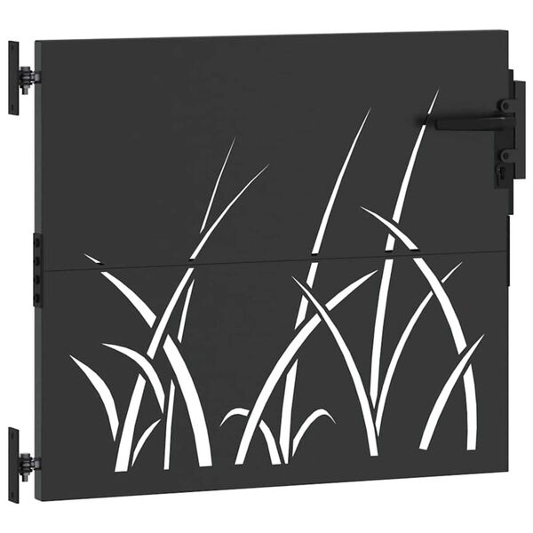 vidaXL Garden Gate with Lock Black 85 x 100 cm Powder-coated steel