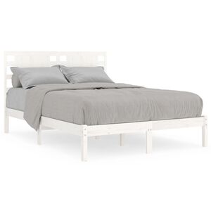 vidaXL Bed Frame without Mattress White 120x190 cm Small Double Solid Wood