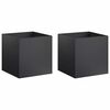 vidaXL Garden Planter 2 pcs Black 35 x 35 x 35 cm Cold-rolled Steel