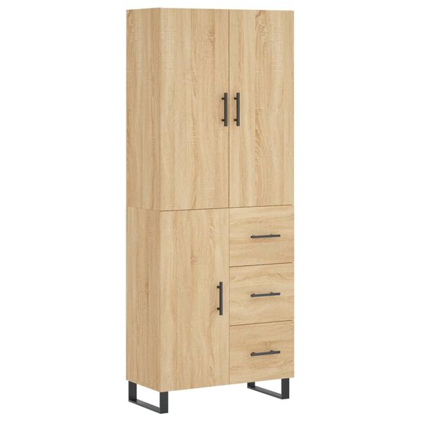 vidaXL Highboard Sonoma Oak 69.5x34x180 cm Engineered Wood