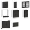 vidaXL 8 Piece Kitchen Cabinet Set Kalmar Black Engineered Wood