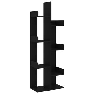 vidaXL Book Cabinet Black 48x25,5x140 cm Engineered Wood