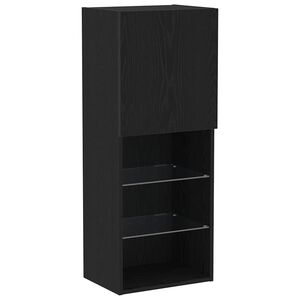 vidaXL TV Cabinet Set Black Oak 40.5 x 30 x 102 cm Engineered Wood