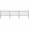 vidaXL Garden Fence with Spear Top Steel 504x100 cm Black