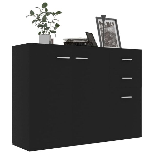 vidaXL Sideboard Black 105x30x75 cm Engineered Wood