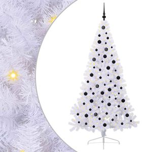 vidaXL Artificial Christmas Tree with Stand White 210 cm PVC and Steel