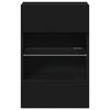 vidaXL Wall Cabinets with LED Lights for TV 2 pcs Black 40x30x60.5 cm