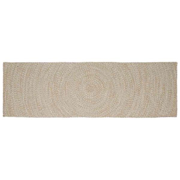 vidaXL Area Rugs Rectangular Natural and White 80 x 250 cm Jute
