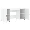 vidaXL Desk High Gloss White 140x50x75 cm Engineered Wood