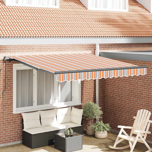 vidaXL Retractable Awning Manual Multicolour 300 x 250 cm Fabric