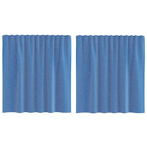 vidaXL Voile Curtains with Rod Pockets 2 pcs Royal Blue