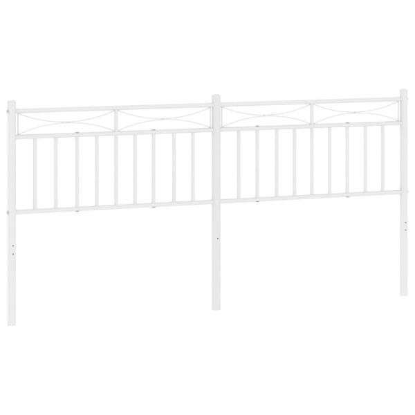 vidaXL Metal Replace Headboard White 200 cm