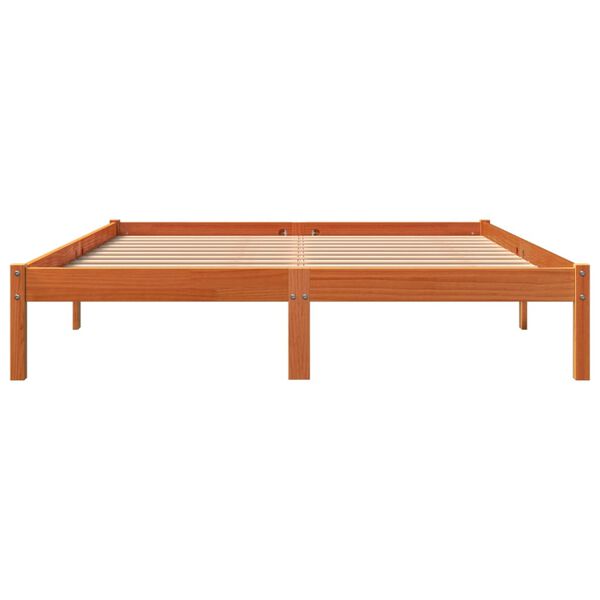 vidaXL Bed Frame without Mattress Wax Brown 160x200 cm Solid Wood Pine