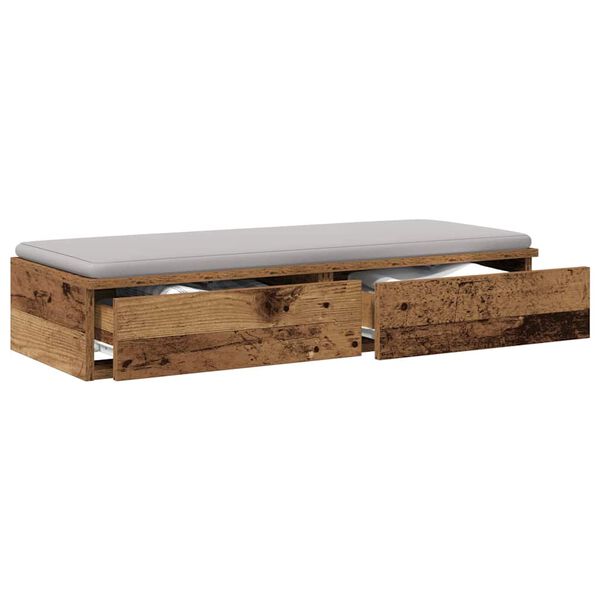 vidaXL Bed Drawers Old Wood 90 x 36.5 x 16.5 cm Engineered Wood