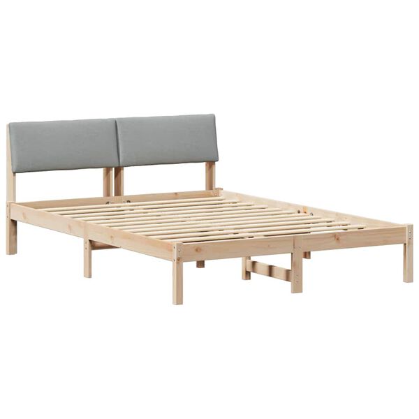 vidaXL Bed frame Brown and light grey 160 x 200 cm Solid pine wood
