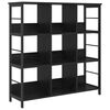 vidaXL Bookshelf 9-Tier 102 x 32 x 104.5 cm Engineered Wood Black Oak