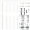 vidaXL Garden Fence 7 pcs White 170 x 190 cm Powder-Coated Steel