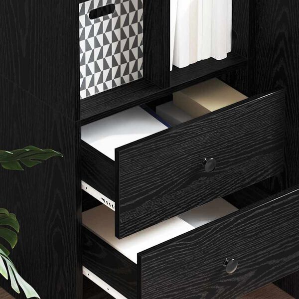 vidaXL Highboard Black oak 45.5 x 34 x 127 cm Engineered wood