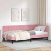 vidaXL Corner Bed Frame with Headboard Pink 100 x 200 cm Velvet
