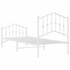 vidaXL Metal Bed Frame without Mattress with Footboard&nbsp;White 90x200cm