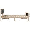 vidaXL Bed Frame with Headboard Dark Grey 150 x 200 cm Solid Pine Wood