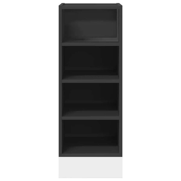 vidaXL Bottom Cabinet Riga Black 30x44.5x81.5 cm Engineered Wood