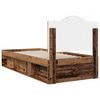 vidaXL Bed Frame with Headboard Old Wood 90 x 190 cm Solid Pine Wood