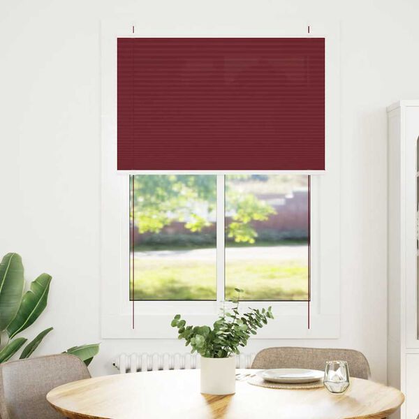 vidaXL Pleated Blind Bordeaux Red 100x150 cm Fabric Width 99.4 cm Polyester