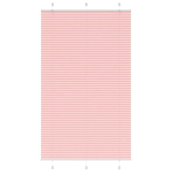 vidaXL Pleated Blind Pink 115x200 cm Fabric Width 114.4 cm Polyester