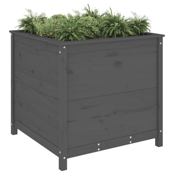 vidaXL Garden Planter Grey 82.5x82.5x78 cm Solid Wood Pine