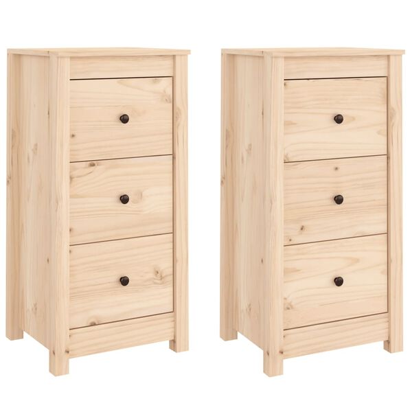 vidaXL Sideboards 2 pcs 40x35x80 cm Solid Wood Pine