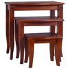vidaXL Side Tables 3 pcs Classical Brown Solid Mahogany Wood