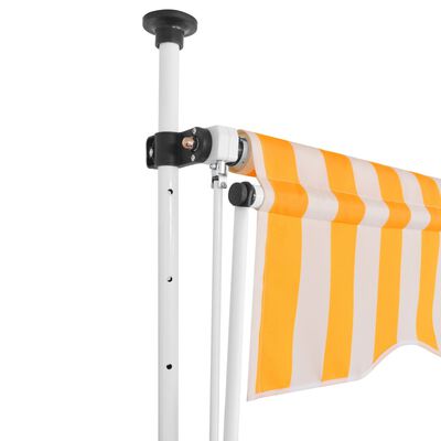 vidaXL Manual Retractable Awning 150 cm Orange and White Stripes