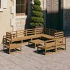 vidaXL 10 Piece Garden Lounge Set Honey Brown Solid Pinewood