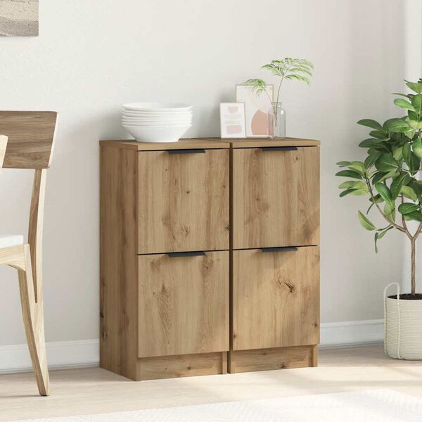 vidaXL Sideboards 2 pcs Artisan Oak 30x30x70 cm Engineered Wood