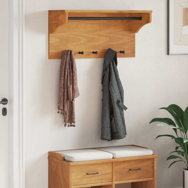 vidaXL Wall-mounted Coat Rack SANDNES 87x30x42 cm Solid Wood Pine