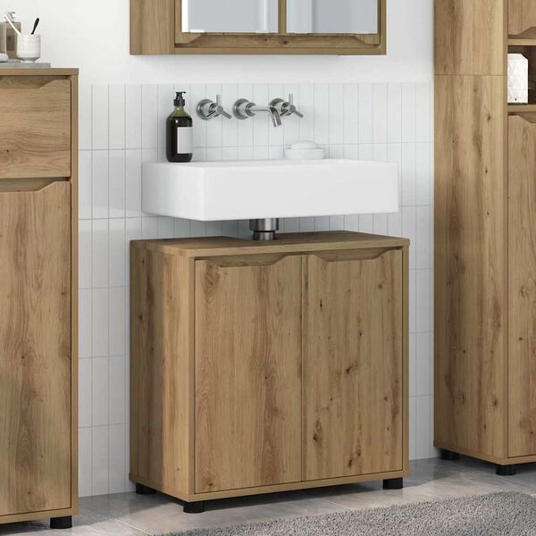 vidaXL Bathroom Basin Cabinet with Shelf Artisan Oak 60 x 30 x 60 cm