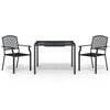 vidaXL 3 Piece Garden Dining Set Anthracite Steel